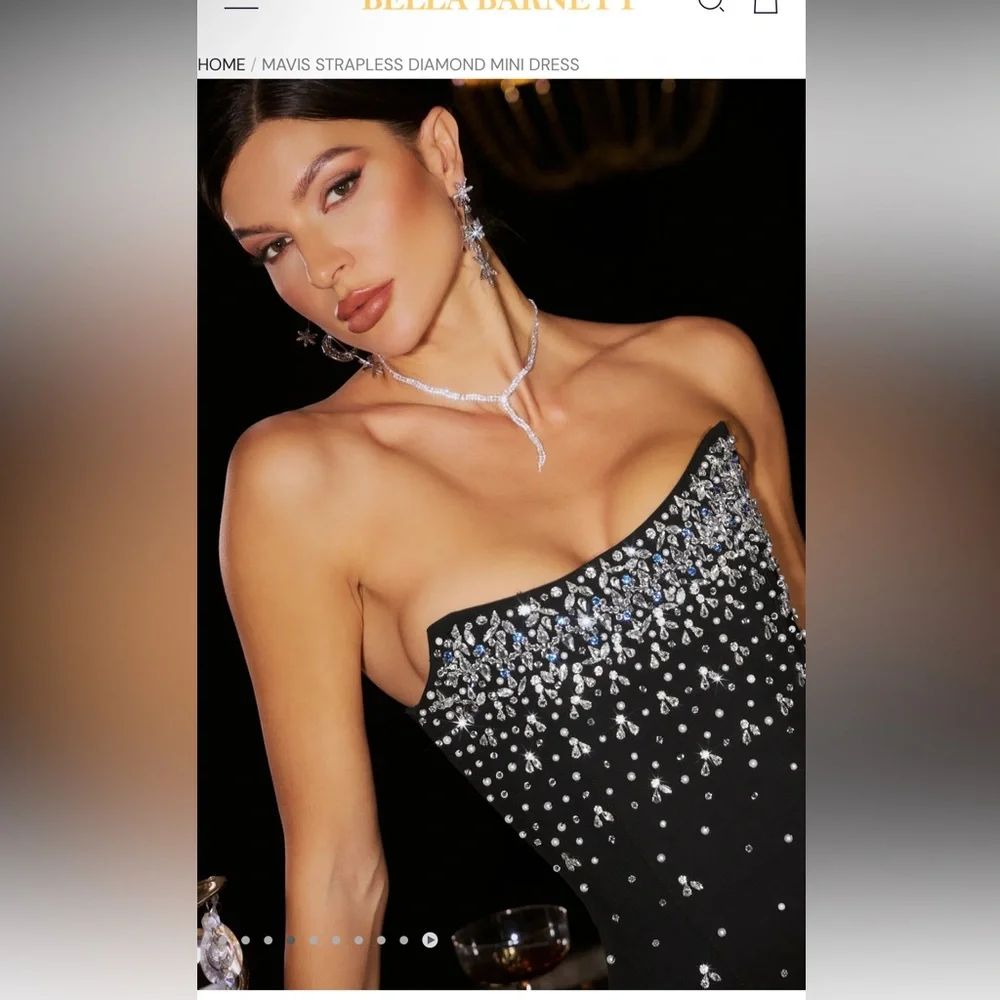 Mavis Strapless Diamond Mini Dress - Picture 4 of 10